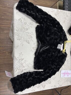 Bonnie Jean Black Faux Fur Bolero Shrug